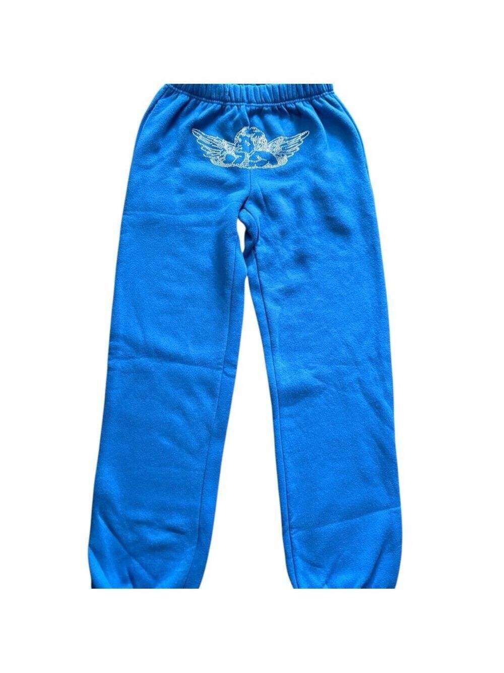 Edikted Blue Angie Rhinestone Sweatpants Size Small